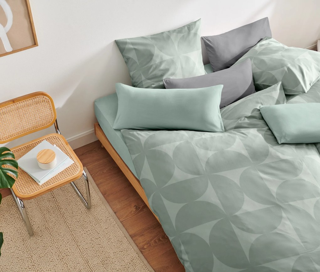 Džersejová napínacia plachta, štandardná veľkosť, šalviovozelená