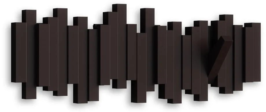 Tmavohnedý plastový nástenný vešiak Sticks – Umbra