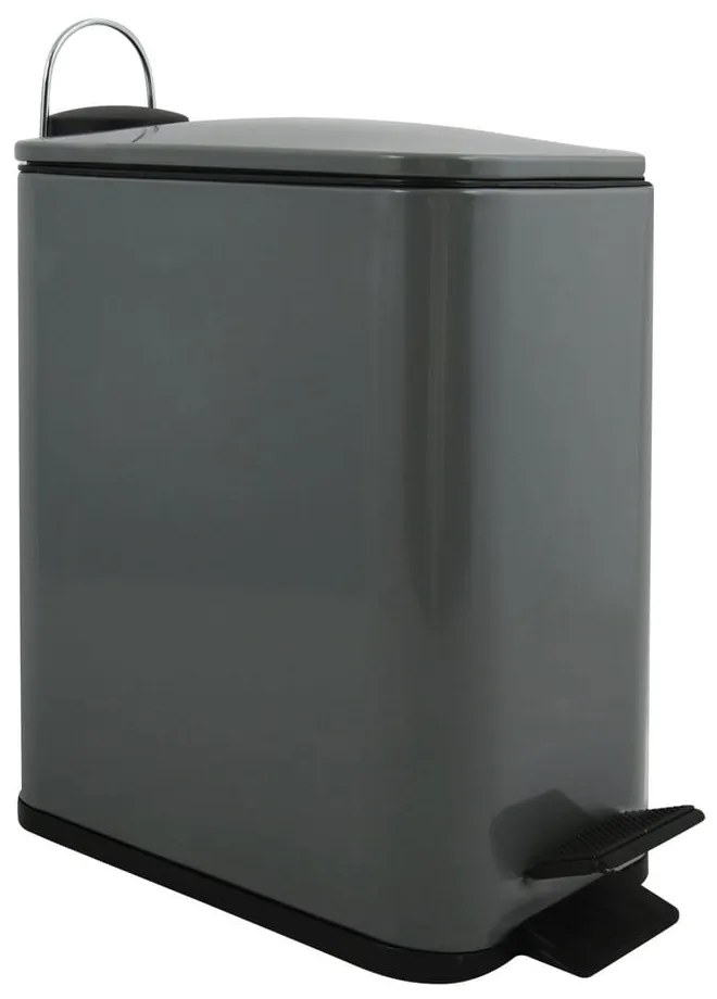 Tmavosivý nášľapný oceľový odpadkový kôš 5 l Erik – Spirella