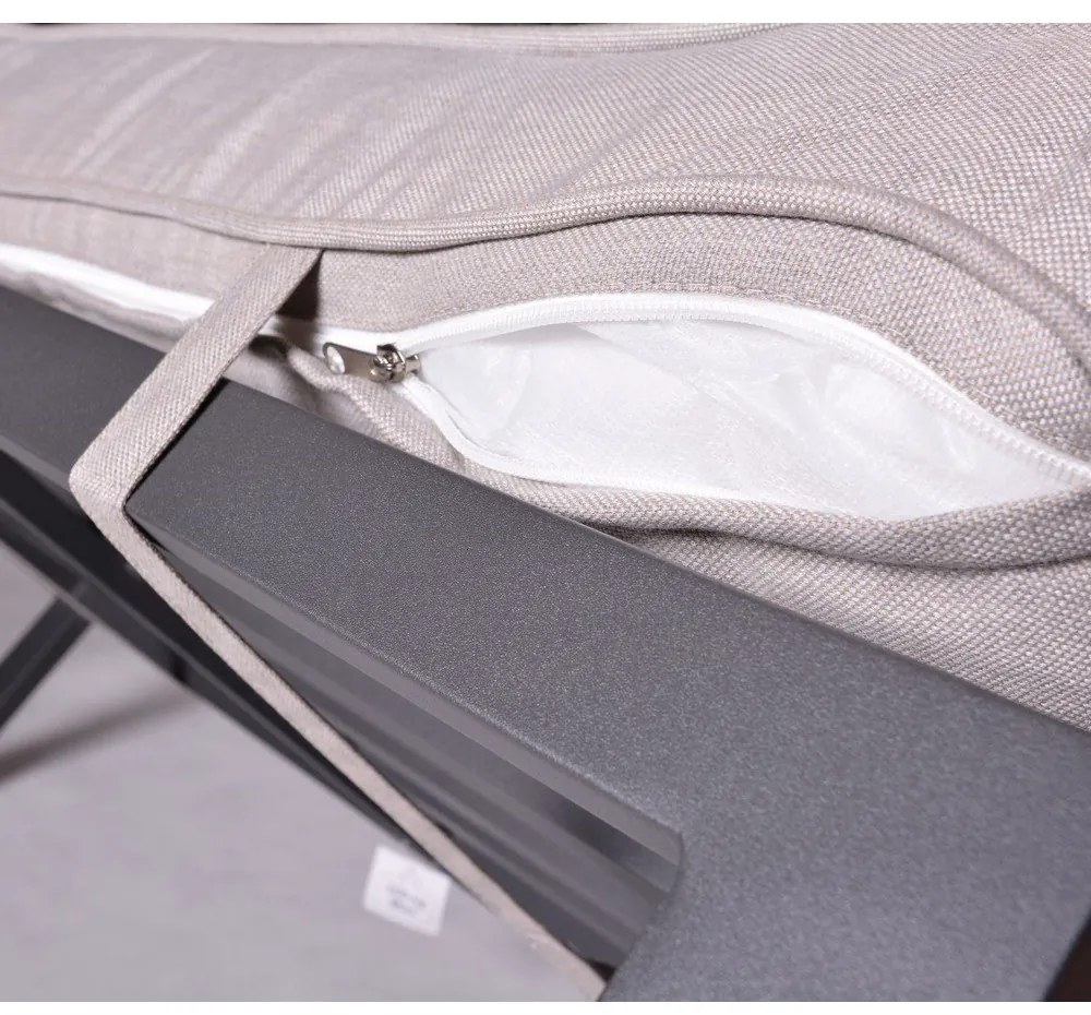 Čierno-béžový kovový záhradný lounge set pre 8 Portland – Rojaplast