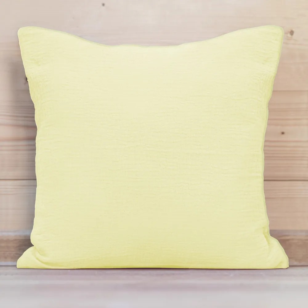 Biante Mušelínová obliečka na vankúš MSN-071 Svetlá vanilkovo žltá 50 x 70 cm