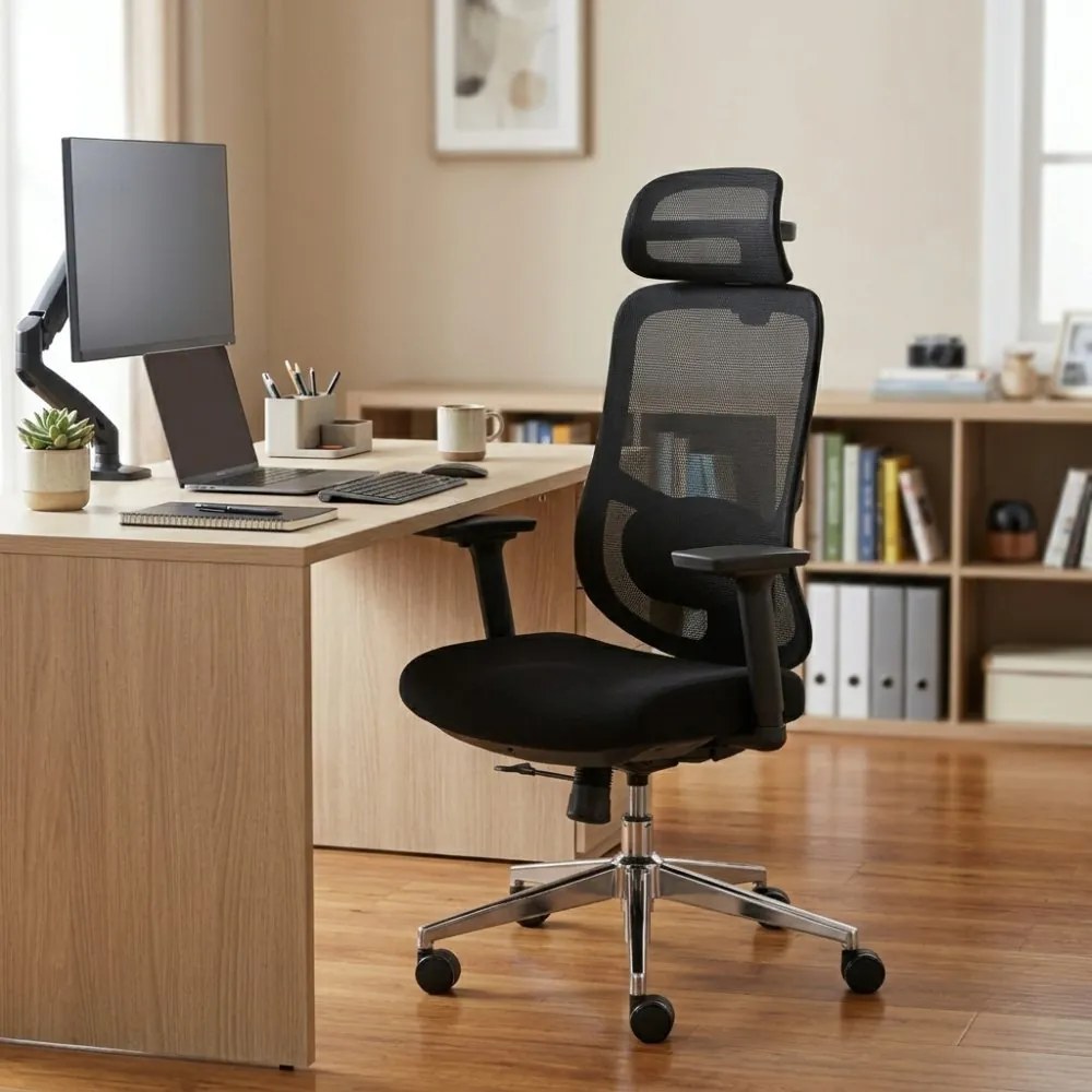Kancelárska ergonomická stolička Neoseat ALLY — čierna, nosnosť 150 kg