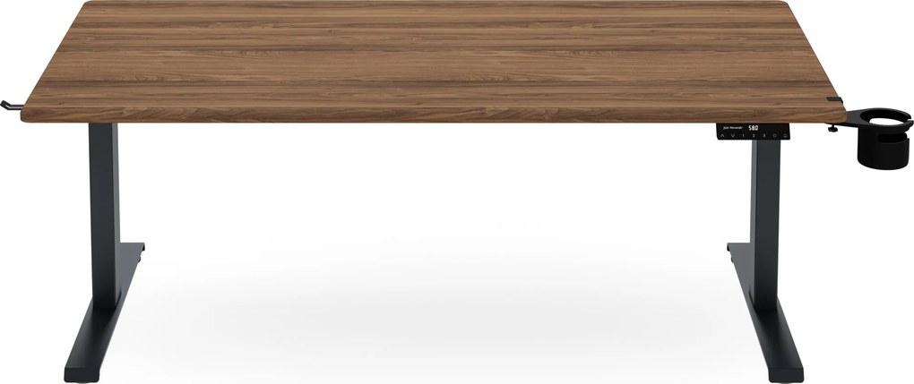 Elektrický stôl s reguláciou výšky ergonomický antracitový/orech,1600x800 mm: ARIA