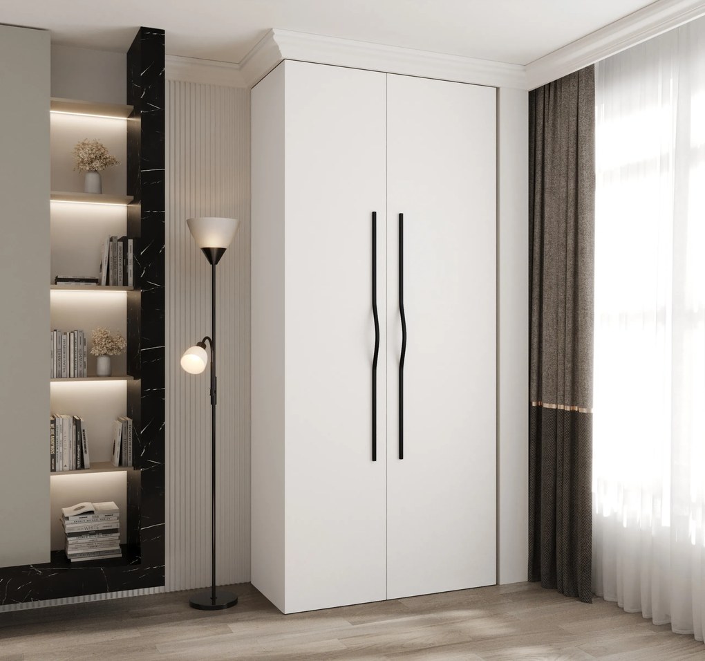 Šatníková skriňa 110 cm Carmela 40-2 (biela + čierna). Akcia -21%. Vlastná spoľahlivá doprava až k Vám domov. 1126549