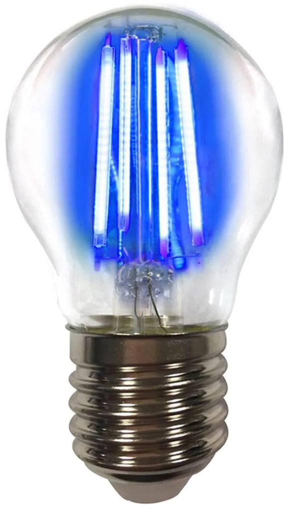 Farebne svietiace E27 4 W LED žiarovka modrá