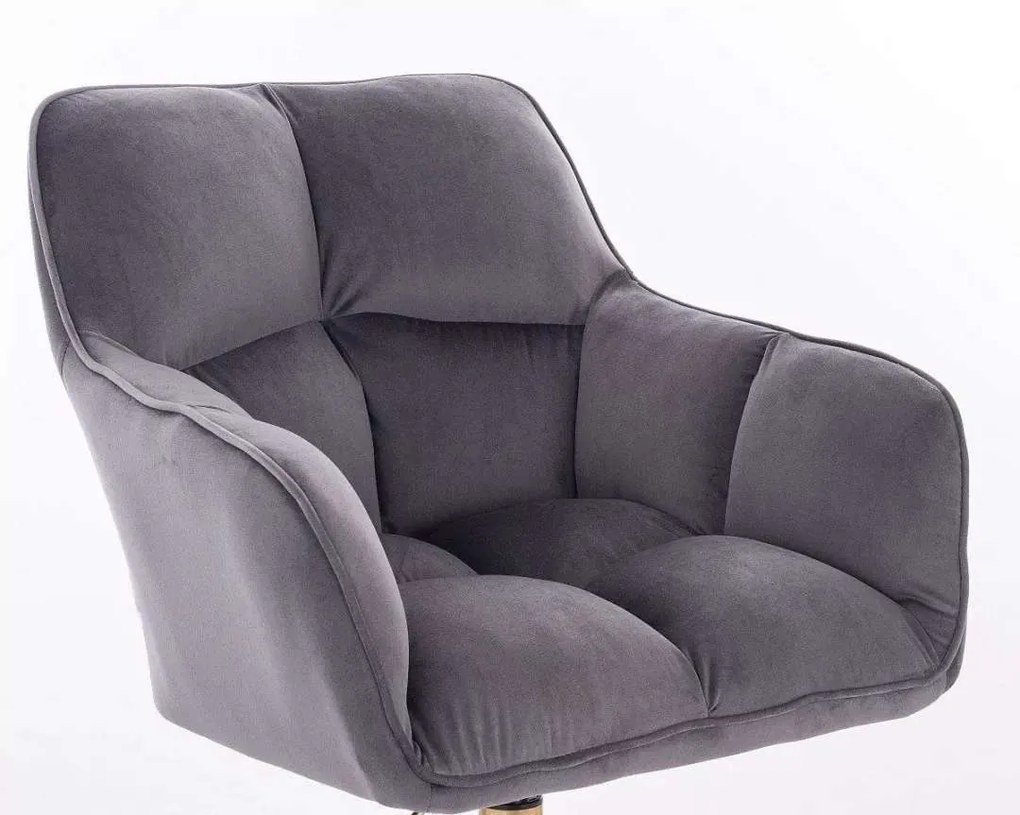 LuxuryForm DESIGN Kreslo AMALFI VELUR na striebornom tanieri - tmavo šedé
