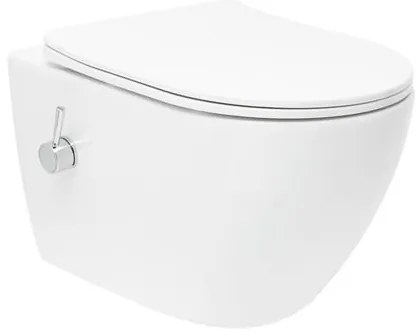 WC s bidetom závesné SAT Fusion vírové vrátane dosky softclose, so zadným odpadom SATFUS11BFC