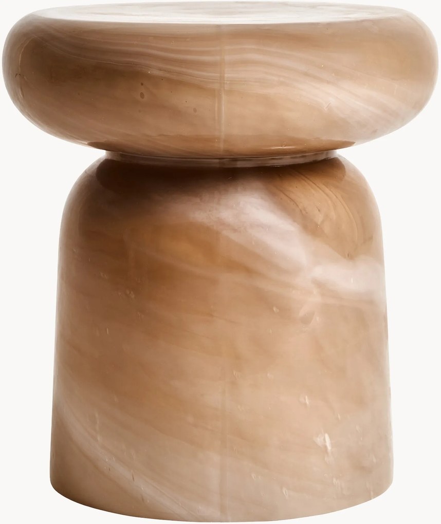 Okrúhly sklenený pomocný stolík Gilau
