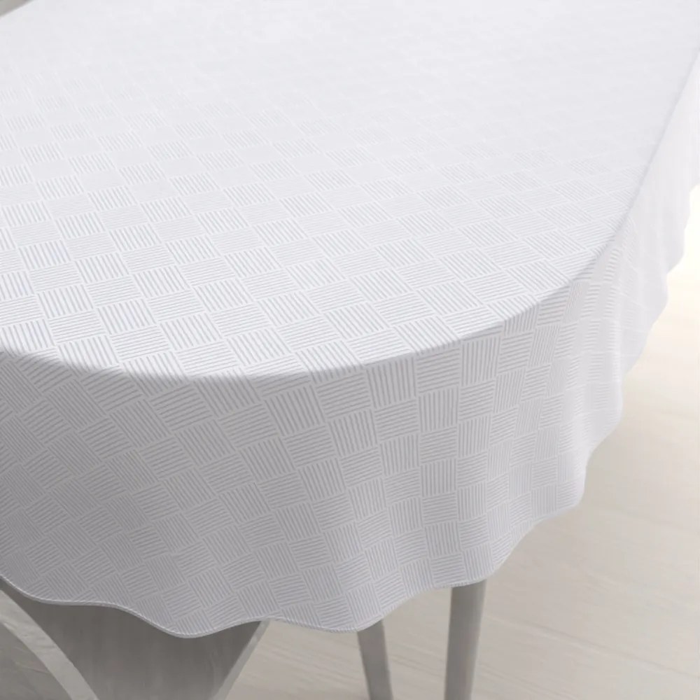 Biante Teflónový oválny obrus Milano TF-094 - biely 140x160 cm