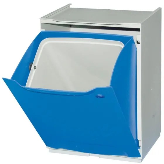 ArtPlast Plastový odpadkový kôš na triedenie odpadu, sivá / modrá, 1x 14 l