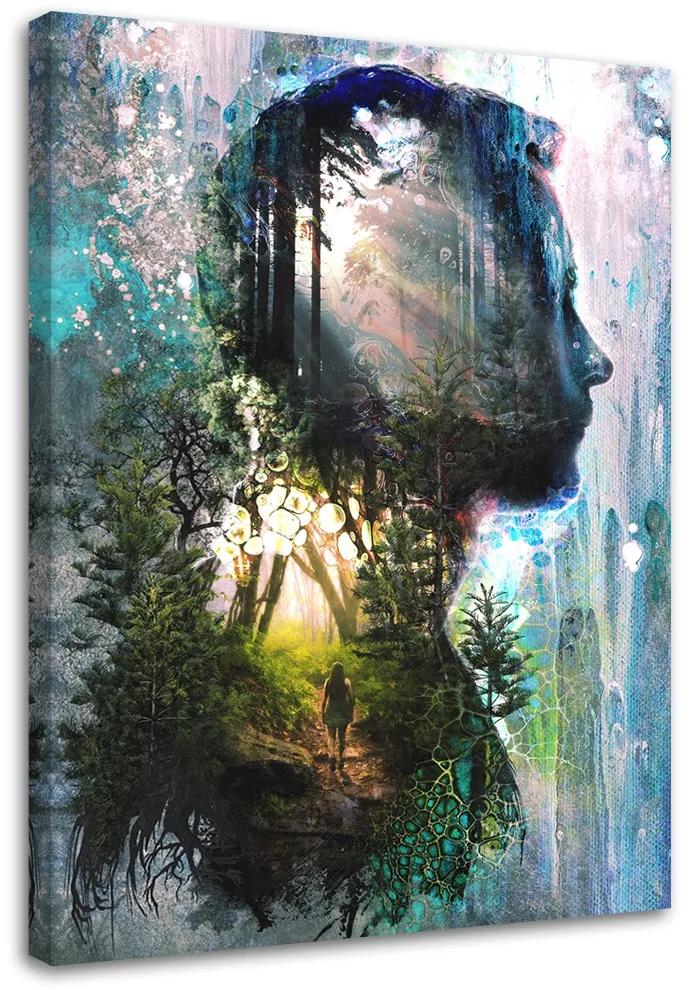 Gario Obraz na plátne Postava muža v lese - Barrett Biggers Rozmery: 40 x 60 cm