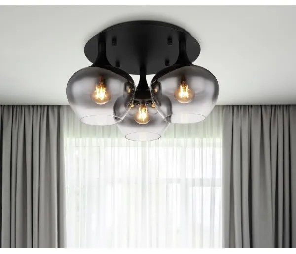 Globo 15548-3D - Prisadený luster MAXY 3xE27/40W/230V čierna