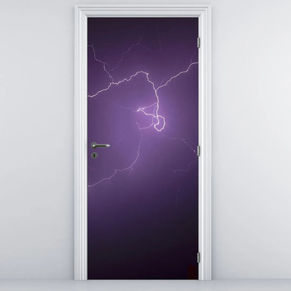 Fototapeta na dvere - Blesk na oblohe (95x205cm)