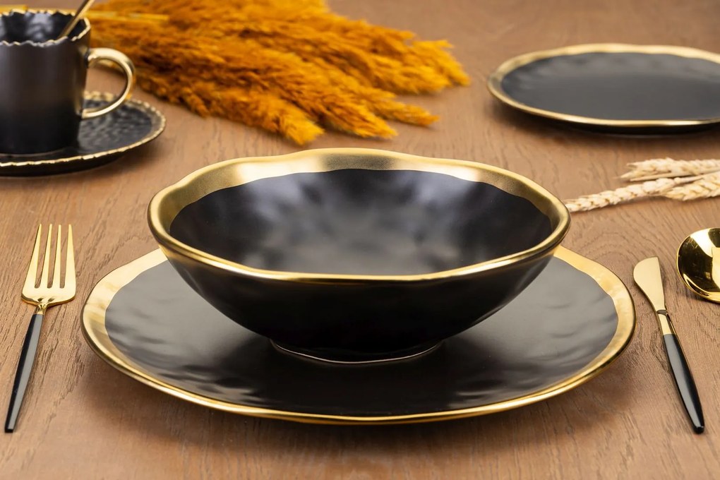 Keramická súprava tanierov Lissa Black Gold 2ks