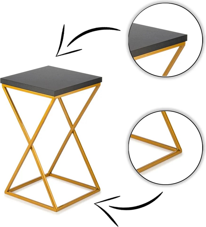 STOJAN NA KVETINÁČ LOFT6 40X24X24 CM ZLATÁ/ČIERNA
