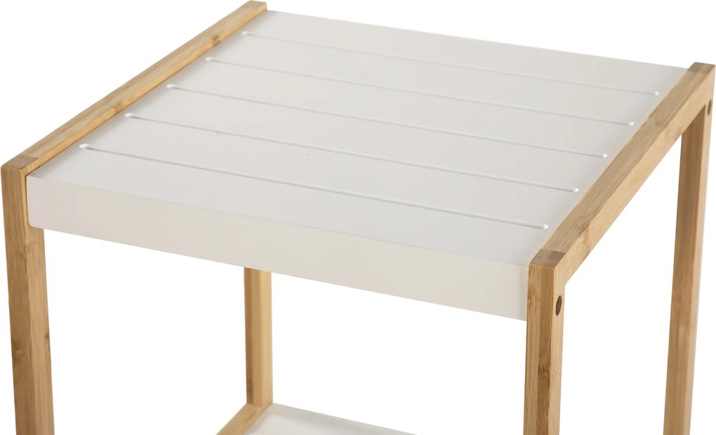 Noela Bambusový regál s policami STEPPA biela