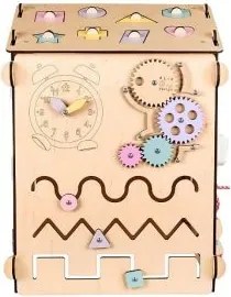 Montessori Activity board domček naturálny pastel