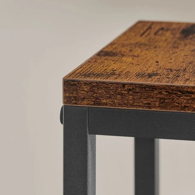 Stojan na kvety so štyrmi policami - rustikálny / čierne nohy