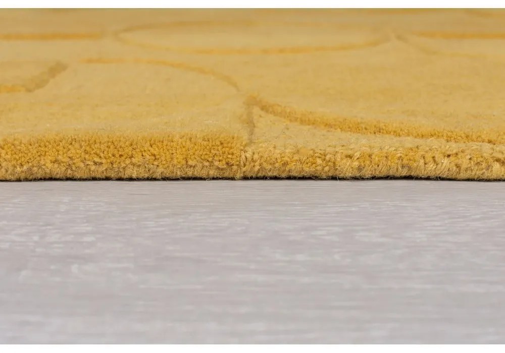 Žltý koberec z vlny Flair Rugs Gigi, 120 × 170 cm