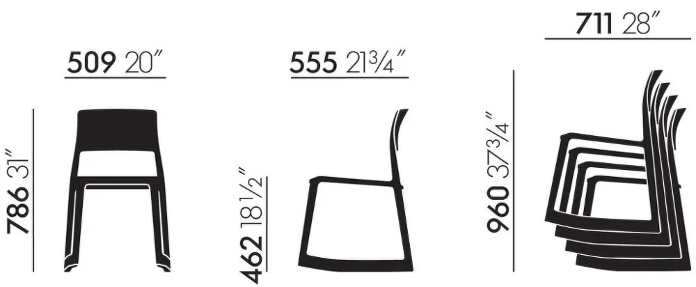 Vitra Stolička Tip Ton RE, deep black
