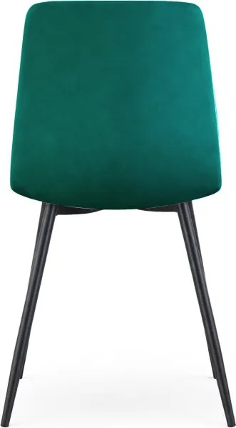 Jedálenská stolička MILO zamatová, fľaškovo zelená / čierne nohy