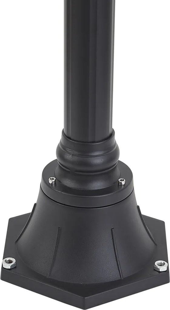 Klasická vonkajšia stojaca lampa čierna s opálovým sklom 140 cm IP44 - Champs