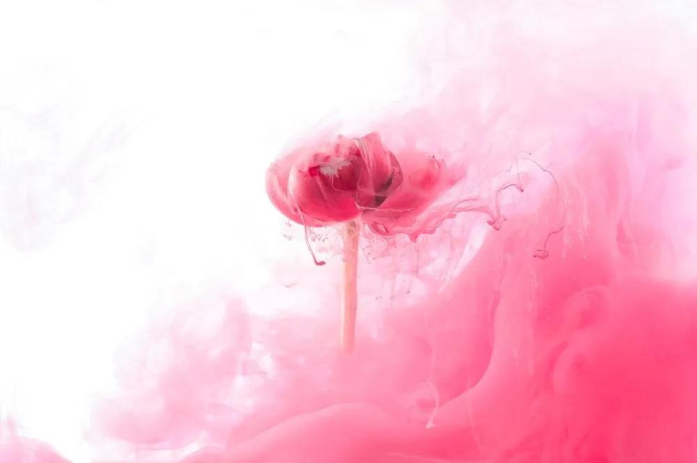 Samolepiaca tapeta ružový kvet v zaujímavom prevedení - 225x150