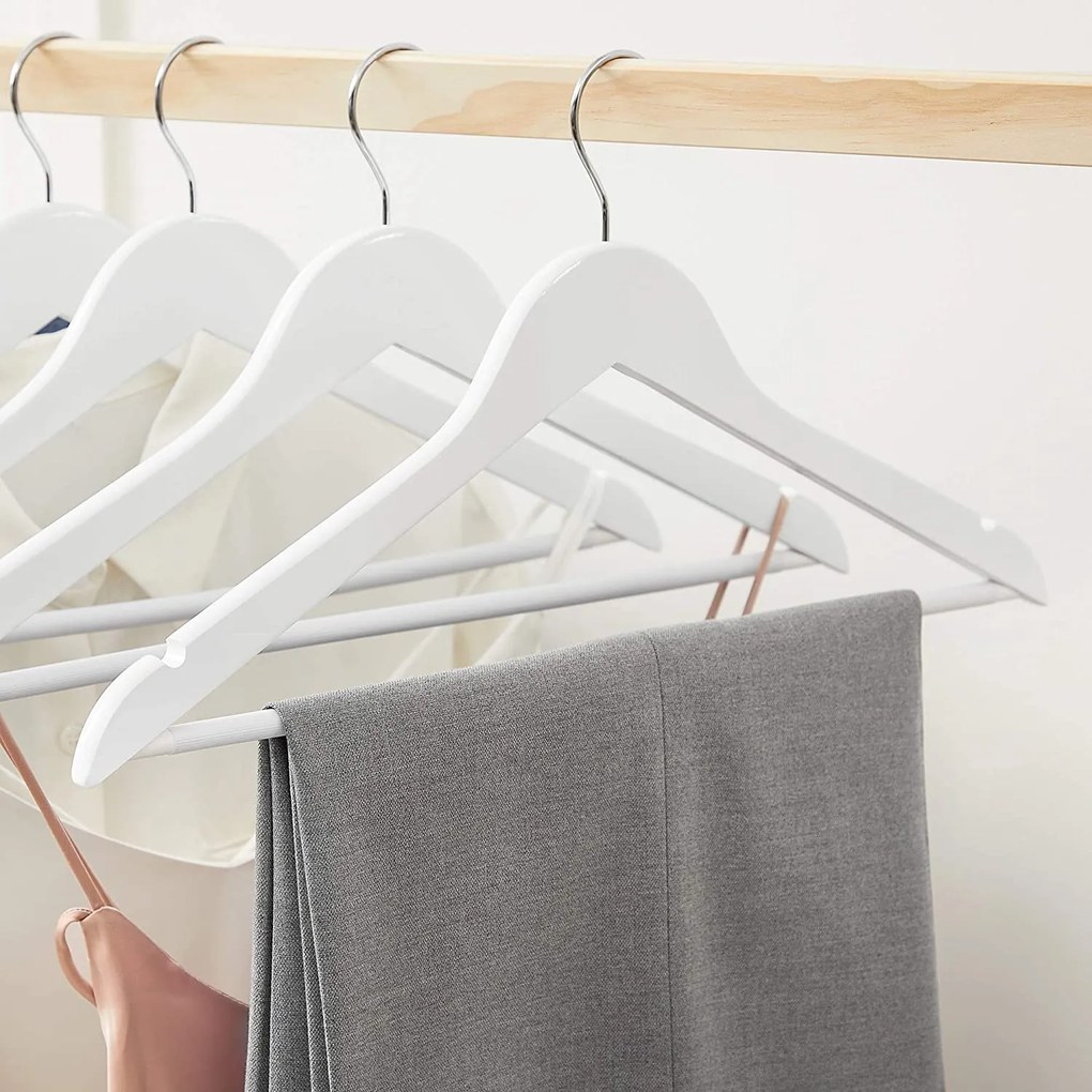 Javorové vešiaky, ramienka 20 ks, biele
