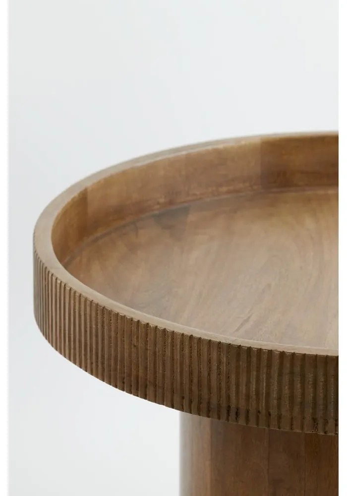 Okrúhly odkladací stolík z mangového dreva ø 60 cm Kalomo – Light &amp; Living