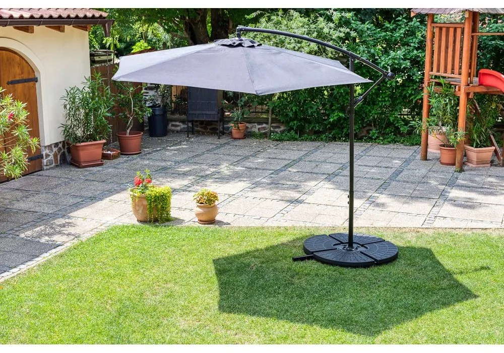 Čierny slnečník bez podstavca Bonami Essentials Happy Sun, ø 300 cm