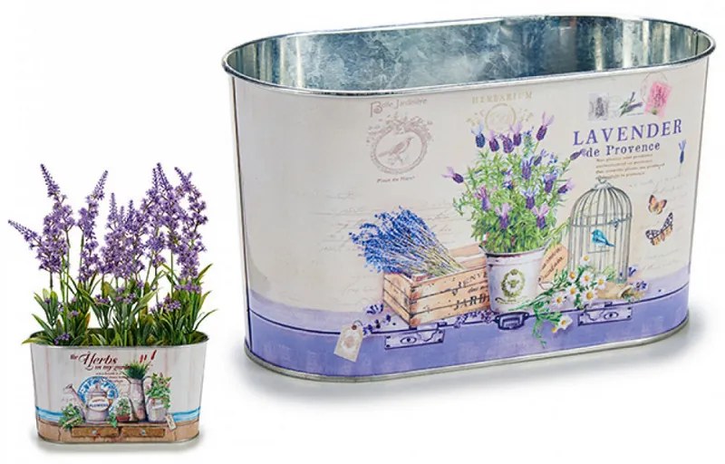 Kvetináč oválny, 2 varianty "LAVENDER alebo HERBS, 22,5x12x12cm