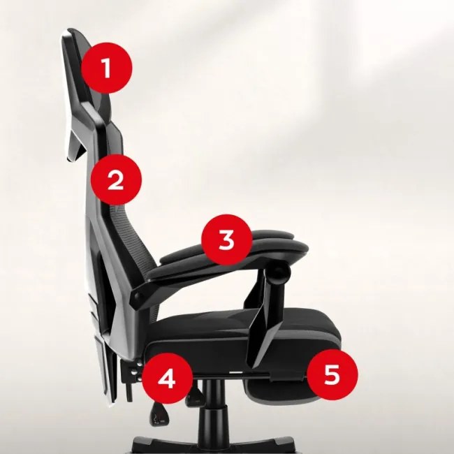 Herná stolička Combat 3.1 Grey