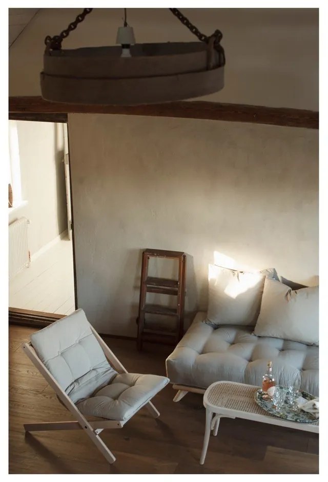 Čierne skladacie kreslo z bukového dreva Karup Design Boogie Black/Linen