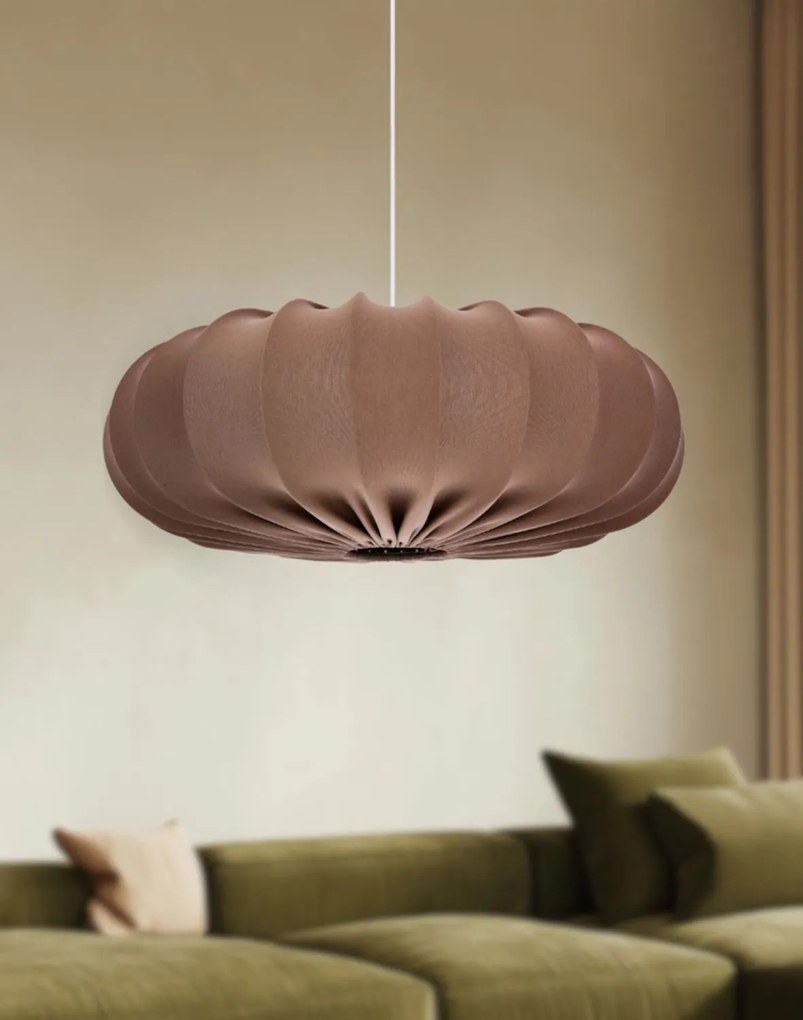 Závesná lampa s hnedým tienidlom 66 cm Cafee