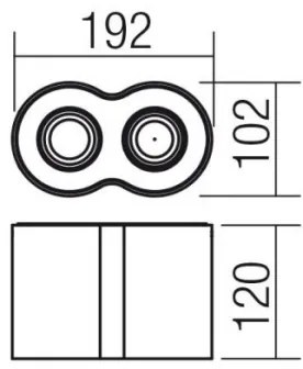 Redo 01-1309 - Bodové svietidlo KATO 2xGU10/35W/230V