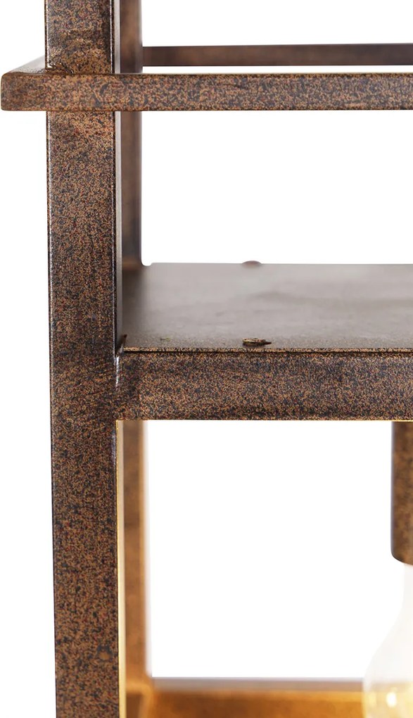 Inteligentné závesné svietidlo hrdzavohnedé s poličkou vrátane 4 Wifi A60 - Cage Rack