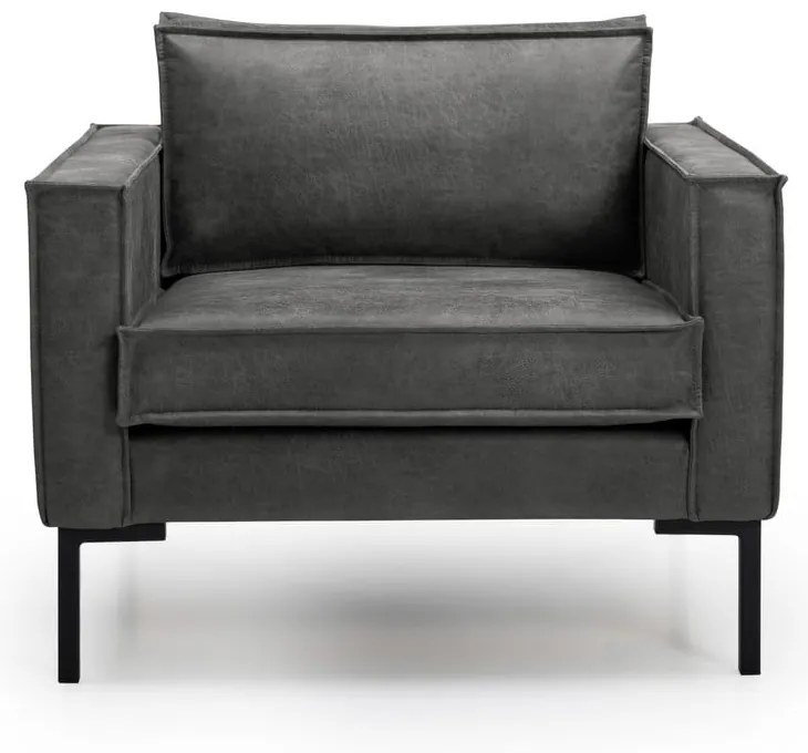 Tmavosivé kreslo z imitácie kože Rate - Scandic