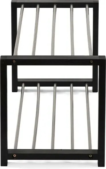 Kovová botníková skrinka FRAME 2, čierna