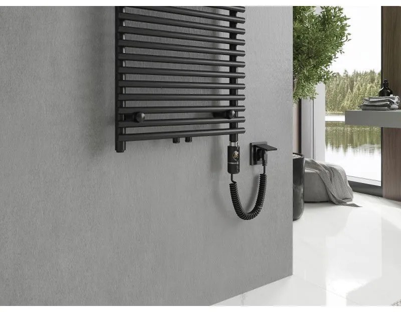 Mexen Sol, elektrické vykurovacie teleso 1200x500 mm + vykurovacia tyč 600 W, čierna, W125-1200-500-2600-70