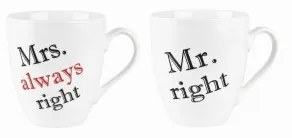 MAKRO - Hrnček Mr. Right , Mrs. always right 610ml