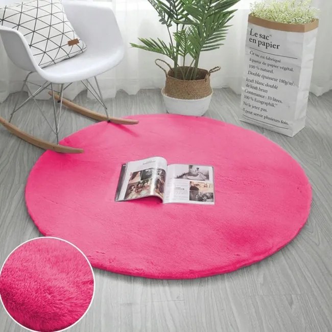 Protišmykový koberec RABBIT tmavoružový kruh