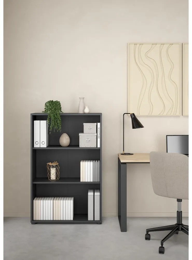 Antracitová knižnica 80x124 cm Sign – Tvilum