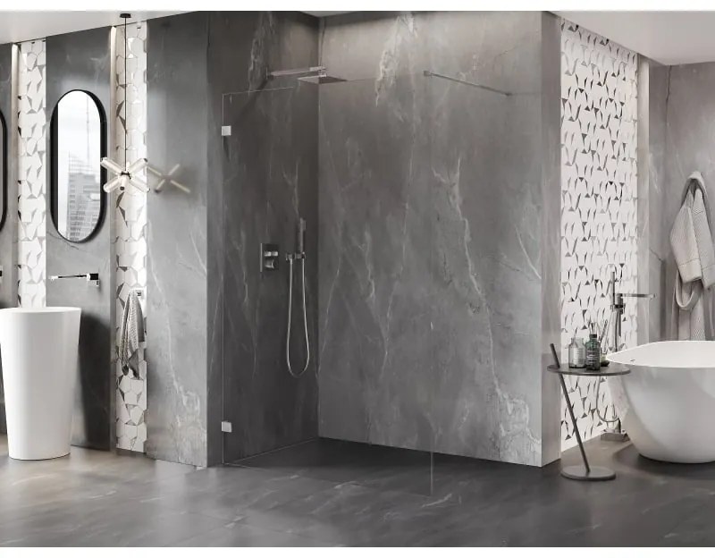 Mexen Lunar sprchová stena ľavá 70 x 200 cm, 8mm číre sklo, chrómová, 830-070-000-01-00-L