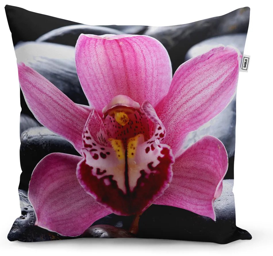 Sablio Vankúš Ružová orchidea - 60x60 cm