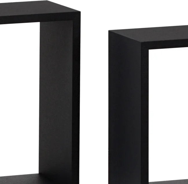 Set troch nástenných políc čierne P-008 BK (3 ks)