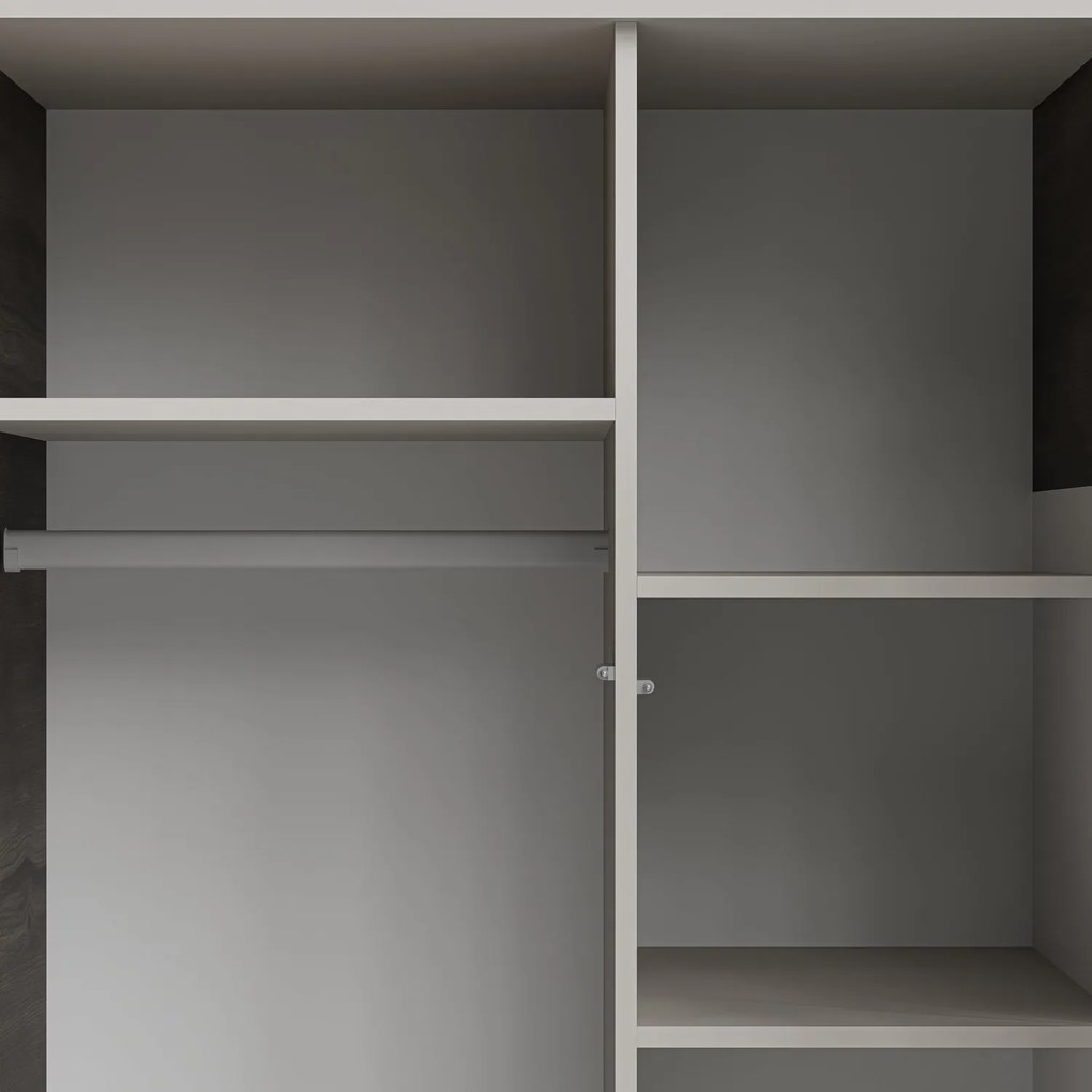 Šatní skříň Random 90 cm kašmír/ořech
