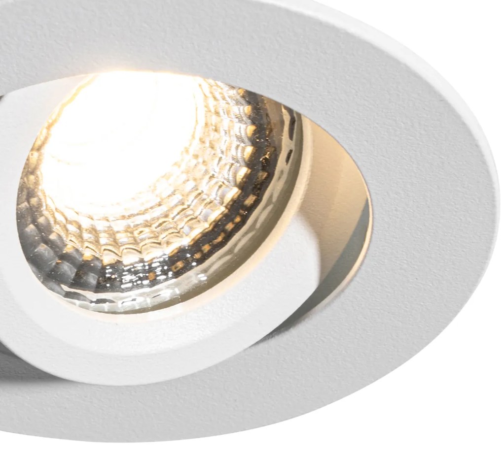 Sada 6 zapustených bodových svetiel biela naklápacia 6,5 cm vrátane LED IP54 Ultra Slim - Pupil