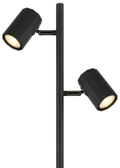 Globo 57918SB - Stojacia lampa JAMES 2xGU10/5W/230V čierna