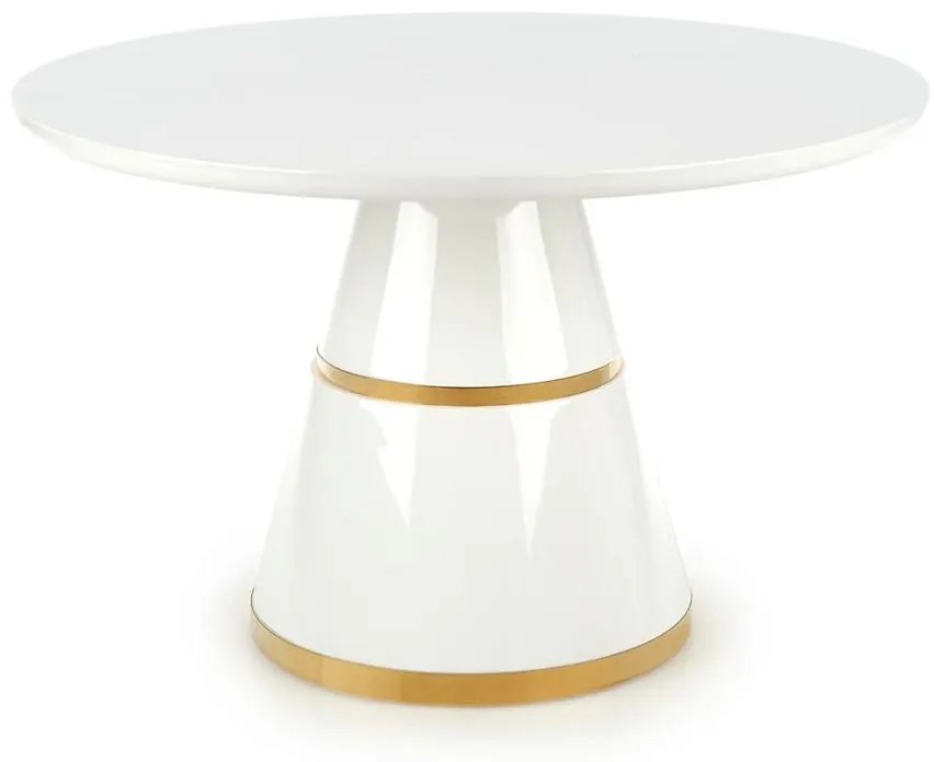 Stôl Vegas 120 Mdf/Oceľ – Biely/Zlatá