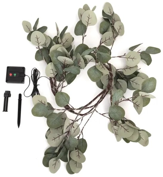 Aigostar - LED Solárna reťaz 110xLED/4m IP65 300 mAh teplá biela eukalyptus